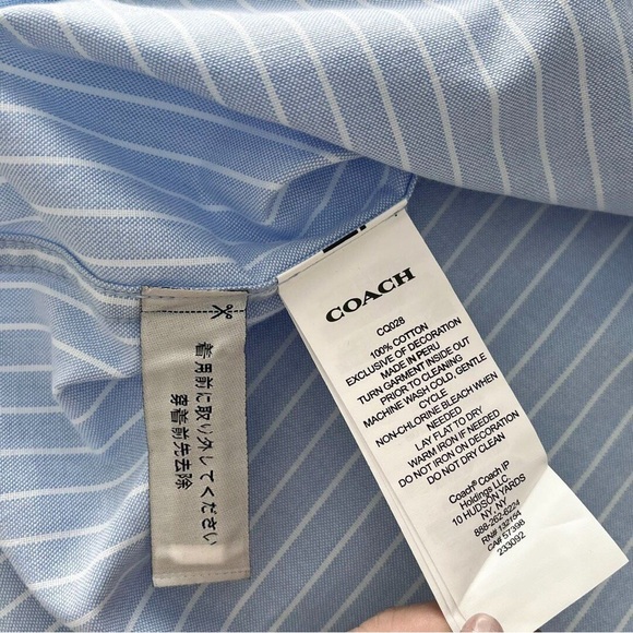 Coach Light Blue Pinstripe Dress Shirt - Picture 7 of 7